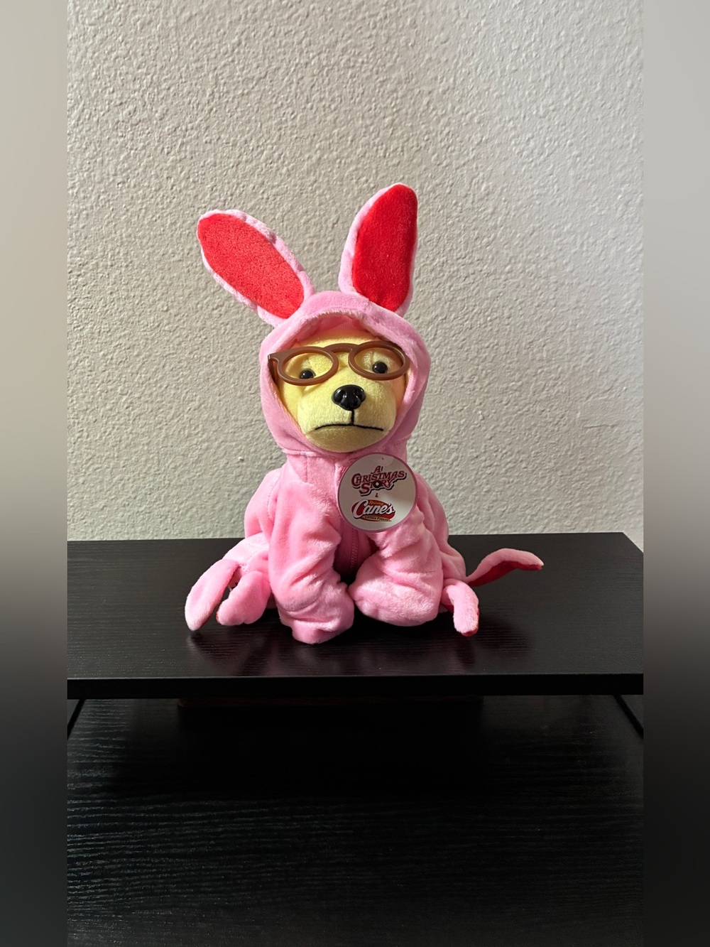 Raising Cane's 2025 Pink Bunny Cane Plush "A Christmas Story" Ralphie Cane NWT